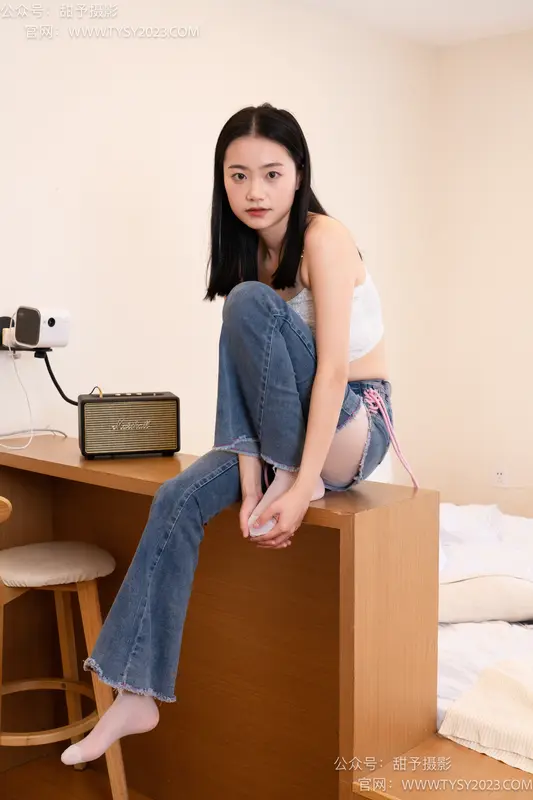甜予摄影 No.093 齐齐-帆布鞋、白丝(脚尖加固款、裤里丝) 12